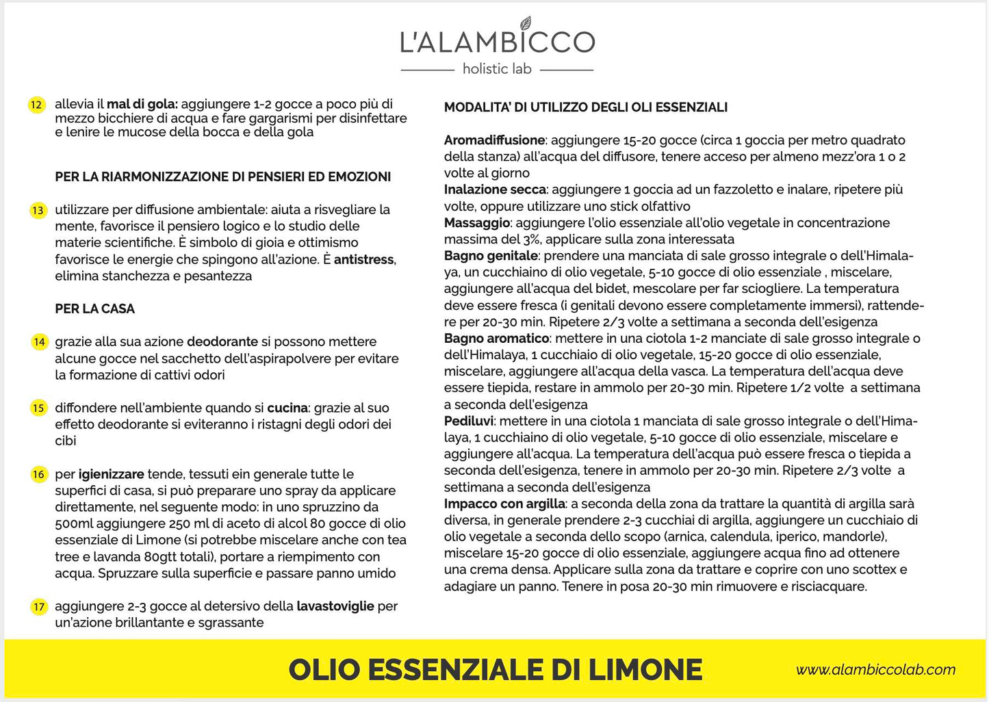 OLIO ESSENZIALE DI LIMONE