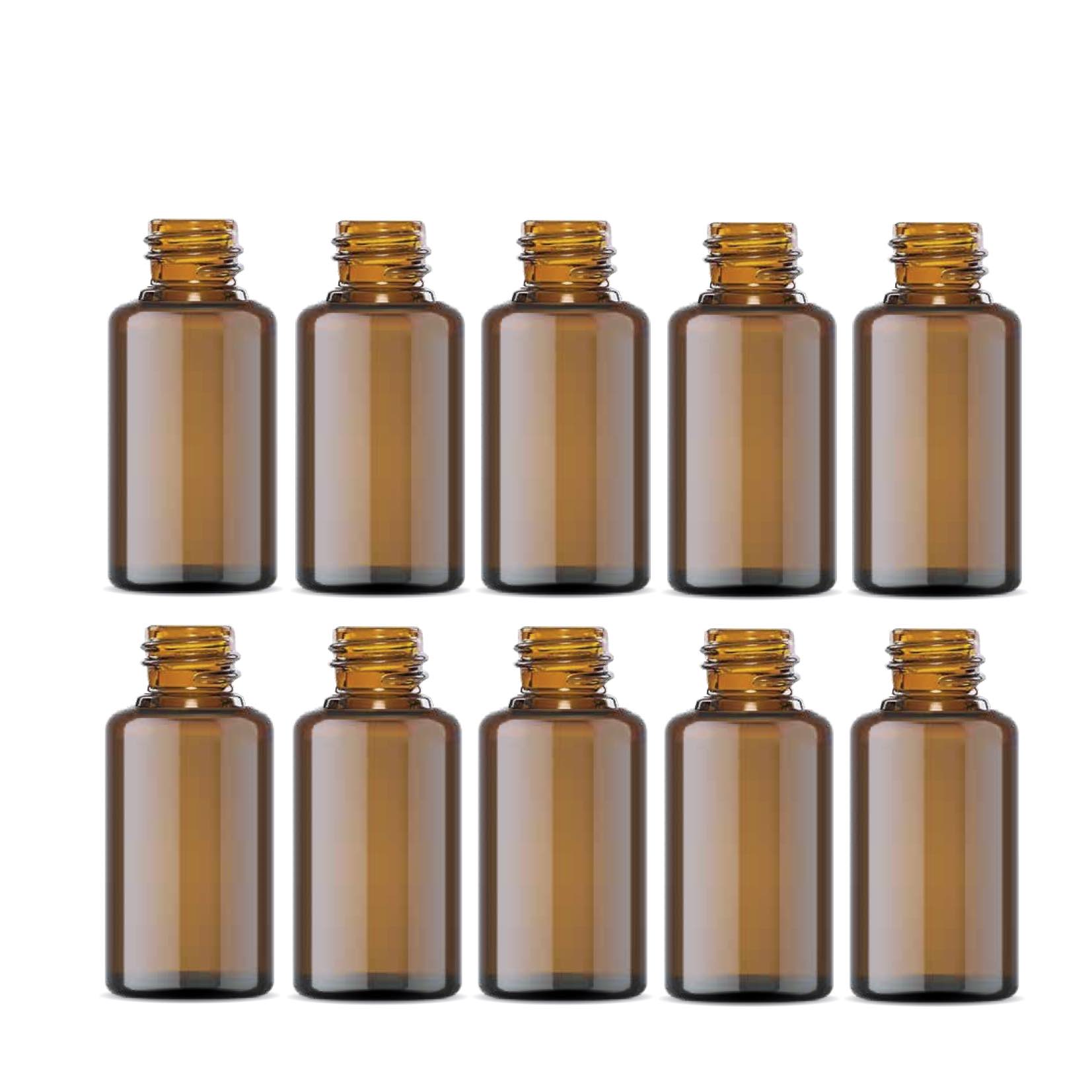 3 Bottiglie Roller In Vetro Ambrato 30 Ml Con Applicatore In Acciaio, Per Oli Essenziali E Profumi